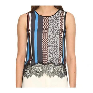 Clover Canyon Sleeveless Top with Lace Size M.